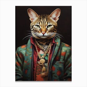 Gangster Cat Savannah Canvas Print