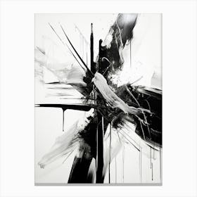 Movement Abstract Black And White 4 Canvas Print