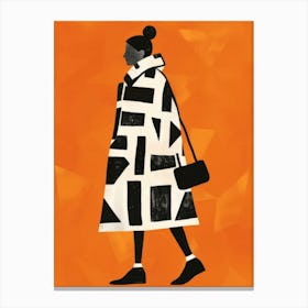 Woman In Black Coat 2 Canvas Print