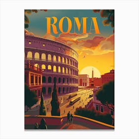 Rome At Sunset Canvas Print