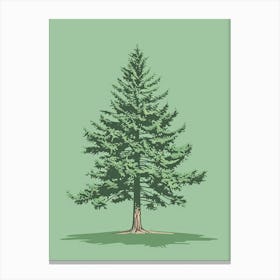 Spruce Tree Minimalistic Drawing 2 Canvas Print
