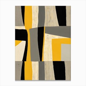 Yellow And Black Squares Canvas Print