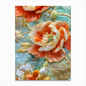 Embroidered Flowers 31 Canvas Print