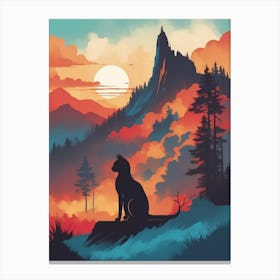 Sunset Cat Canvas Print