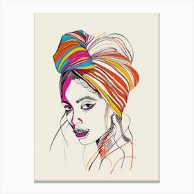 African Woman In A Turban 23 Canvas Print