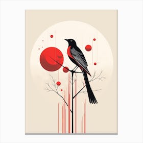 Bird Perching Minimalist 2 Canvas Print