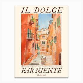 Il Dolce Far Niente Venice, Italy Watercolour Streets 3 Poster Canvas Print