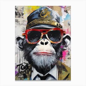 Monkey In A Hat Pop Canvas Print