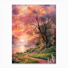 Sunset At The Lake Canvas Print