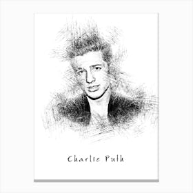 Charlie Puth Sketch Canvas Print