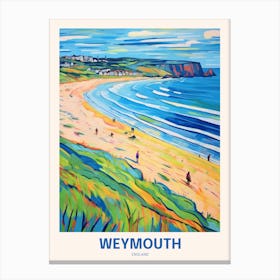 Weymouth England 6 Uk Travel Poster Canvas Print