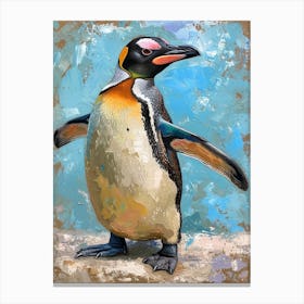 Galapagos Penguin King George Island Colour Block Painting 2 Canvas Print