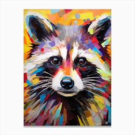 A Raccoon In The Style Of Jasper Johns 3 Canvas Print