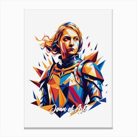 Joan Of Arc 02 Portrait WPAP Pop Art Canvas Print