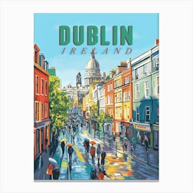 Relive Dublin's Charm with this Vintage Travel Poster Canvas Print