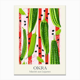 Marche Aux Legumes Okra Summer Illustration 2 Canvas Print
