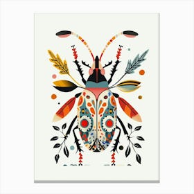 Colourful Insect Illustration Flea Beetle 16 Canvas Print