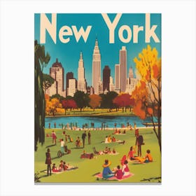 Aihrgdesign A 1970s Inspired Travel Poster For New York 1 Canvas Print