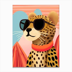 Little Cheetah 2 Wearing Sunglasses Canvas Print