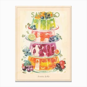 Fruity Jelly Retro Cookbook Illustration Inspired 1 Poster Canvas Print