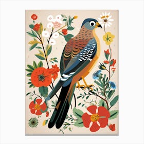 Scandinavian Bird Illustration Eurasian Sparrowhawk 1 Canvas Print