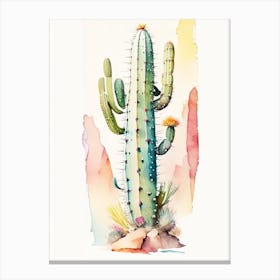 Totem Pole Cactus Storybook Watercolours Canvas Print