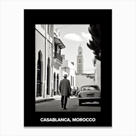 Poster Of Casablanca, Morocco, Mediterranean Black And White Photography Analogue 2 Canvas Print