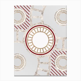 Geometric Abstract Glyph in Festive Gold Silver and Red n.0061 Canvas Print