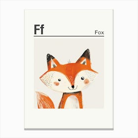 Animals Alphabet Fox 2 Canvas Print