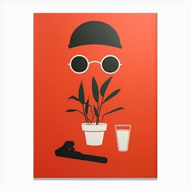 Man With Glasses And A Plant Canvas Print