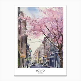 Tokyo 1 Watercolour Travel Poster Canvas Print
