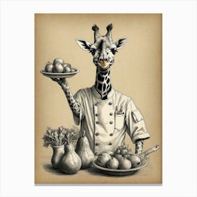 Chef Giraffe Canvas Print Canvas Print