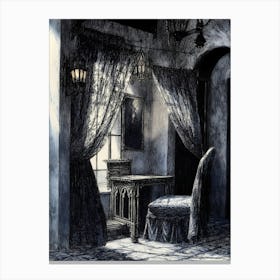 Dark Gothic Room Canvas Print