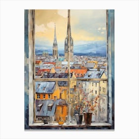 Winter Cityscape Munich Germany Canvas Print