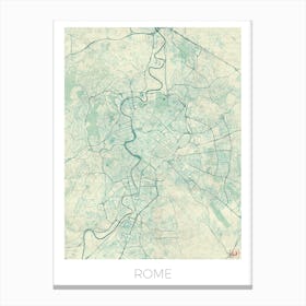 Rome Map Vintage in Blue Canvas Print