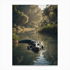 Alligator In The River Canvas Print