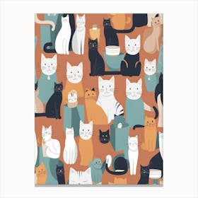 Meeting Cats Canvas Print