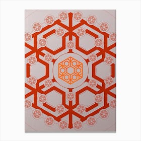 Geometric Glyph Abstract Circle Array in Tomato Red n.0112 Canvas Print