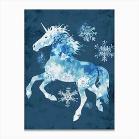 Unicorn Snowflakes Canvas Art Canvas Print