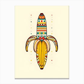 Tribal Banana Illustration Canvas Print