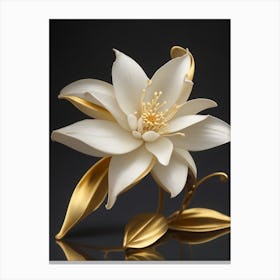 Dreamshaper V7 Vanilla Flower In Gold 0 Canvas Print