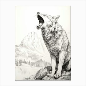 Gray Wolf Drawing 1 Canvas Print
