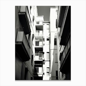 Malaga, Spain, Black And White Photography 1 Canvas Print