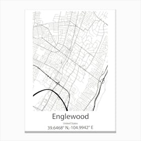 Englewood,United States Minimalist Map Canvas Print