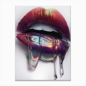 Dripping Lips Canvas Print