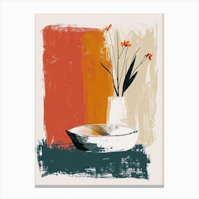 Flowers In A Vase, Boho Canvas Print