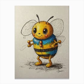 Bee Drawing 3 Canvas Print