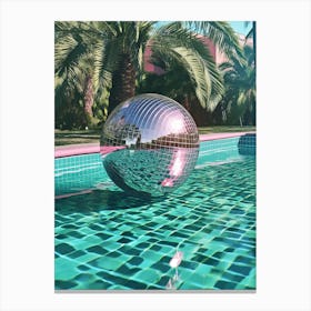 Disco Ball In A Pool, Summer Vibes 0 Canvas Print