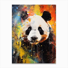 Panda Art In Abstract Expressionism Style 2 Canvas Print