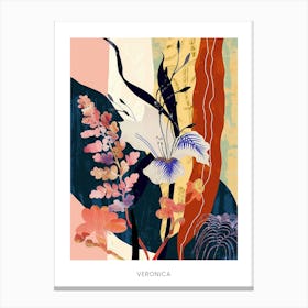 Colourful Flower Illustration Poster Veronica 4 Canvas Print